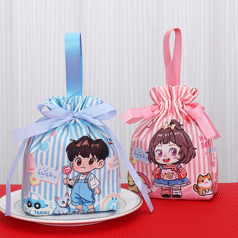 宝宝出生满月喜糖袋子百日周岁生日喜蛋袋伴手礼盒礼物包装手提袋