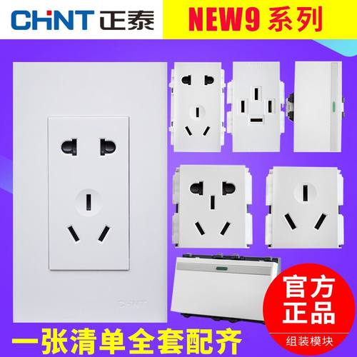 正泰120型开关插座10new9眼2孔