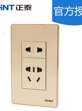 正泰120型七孔香槟色开关插座