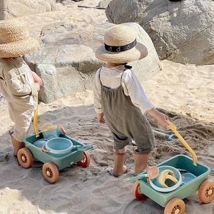 ins韩国儿童沙滩玩具手拉车玩沙男女孩海边挖沙铲子工具戏水玩具