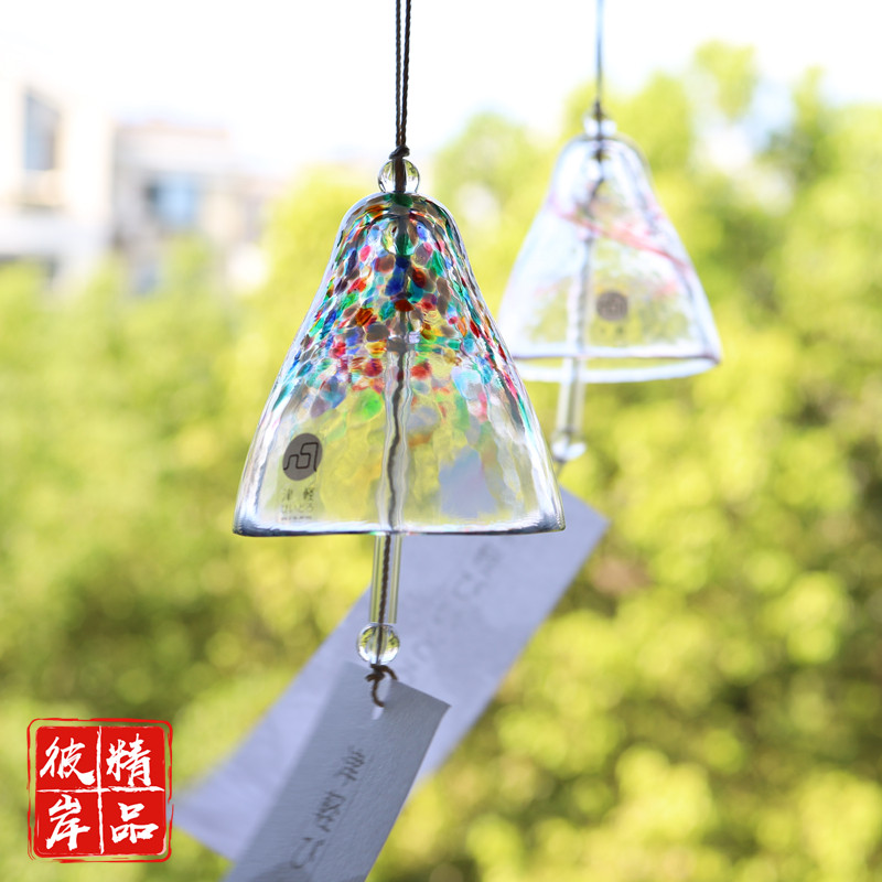 日本制进口传统特色津軽津轻手工七彩色玻璃日式风铃女生礼物包邮