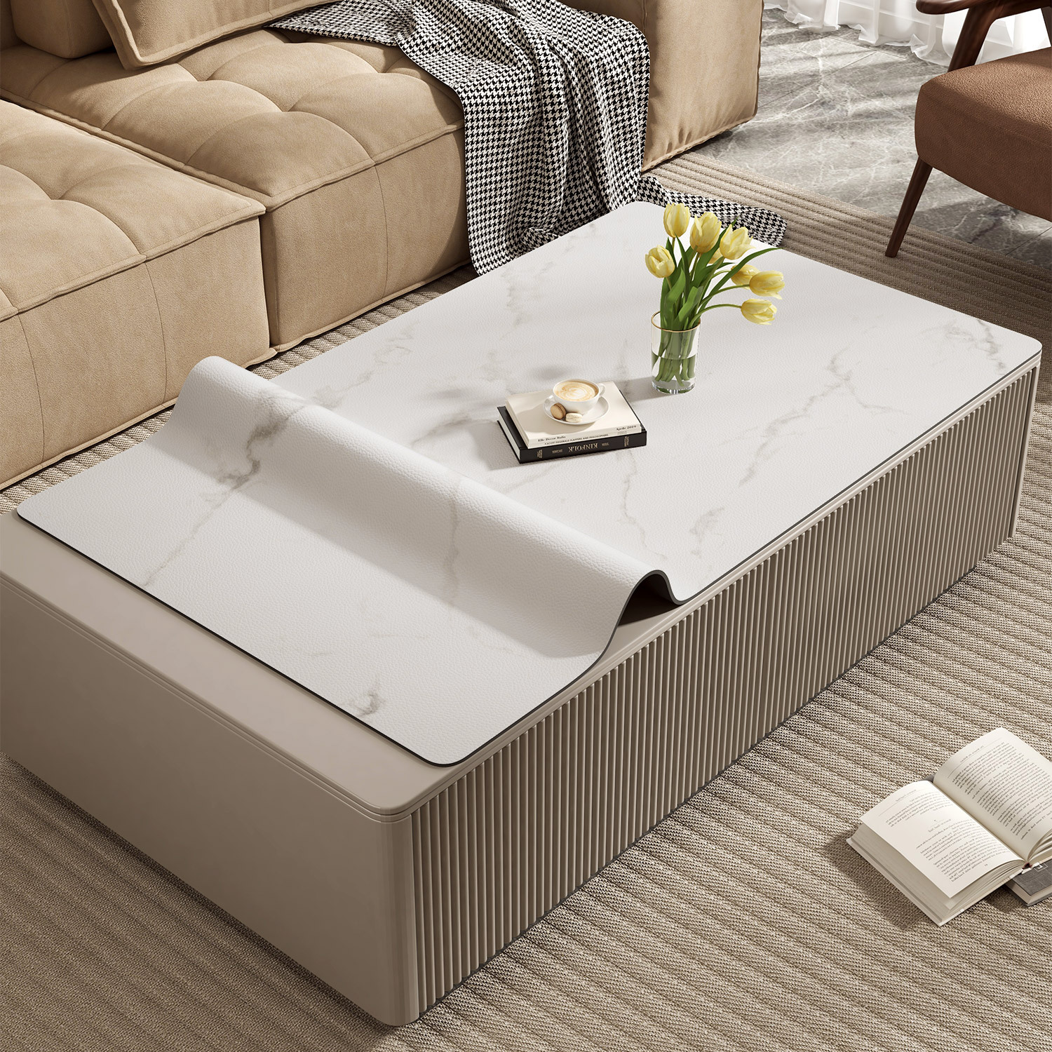 软玻璃茶几桌垫防水防油免洗桌布轻奢高级感防烫餐桌桌面保护垫