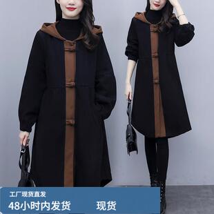 妈妈宽松大码气质显瘦牛仔外套女2025冬装新款时尚中长款加厚大衣