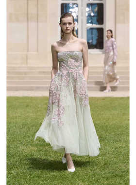 Georges Hobeika 水绿色小清新抹胸生日派对晚宴成人礼订婚小礼服