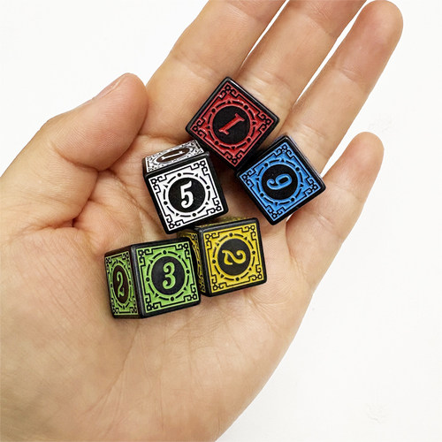 16mm仿古图6面数字1-6个性色子桌面游戏棋子配件dice跑团骰子