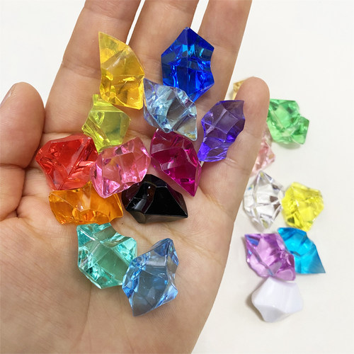 10粒大号25*18mm亚克力不规则透明碎冰DTY配件桌游token标记物