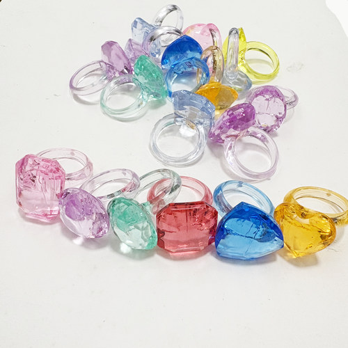 10个6款亚克力透明彩色宝石戒指桌游DTY配件