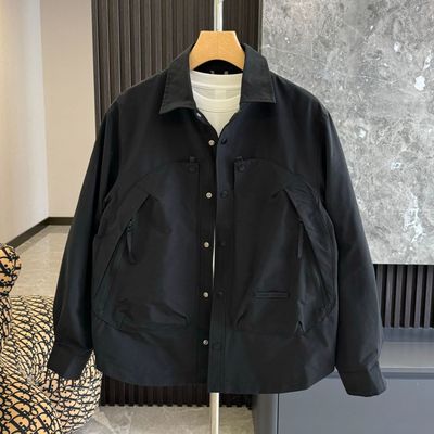 春秋季新款美式工装翻领夹克外套