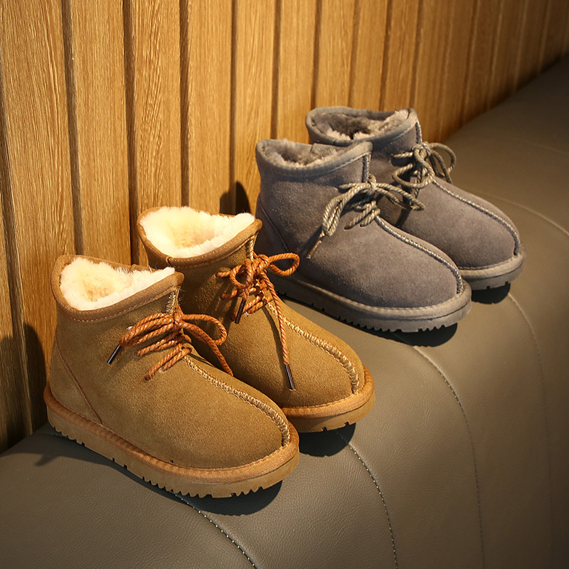 新款男宝宝大中小童系带雪地靴