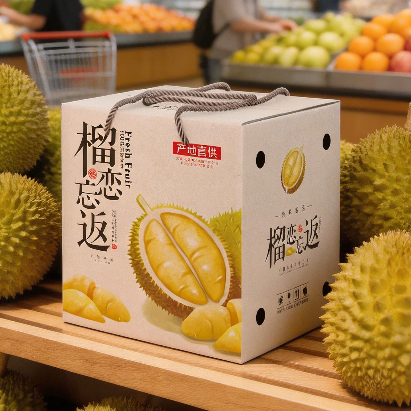 金枕榴莲8/10斤装空礼盒包装盒