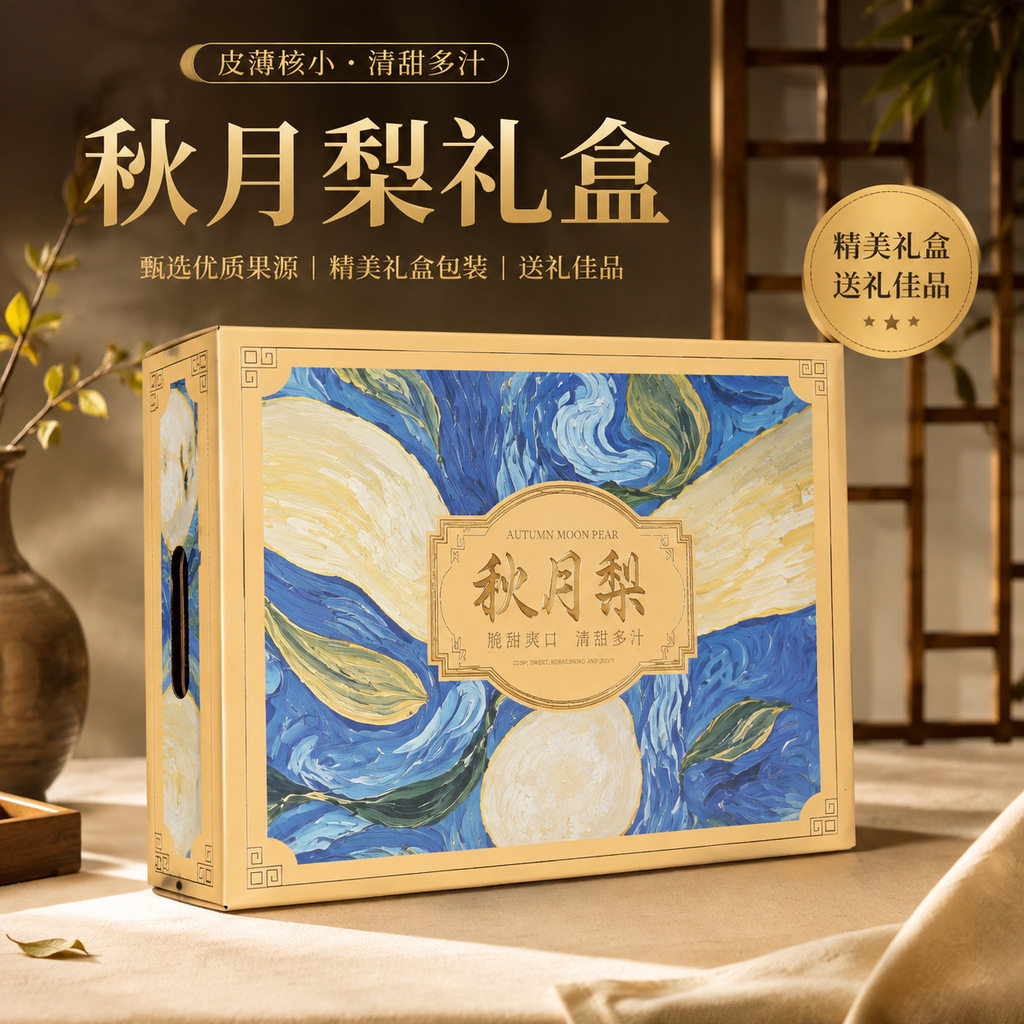 秋月梨礼盒空盒10斤装直销