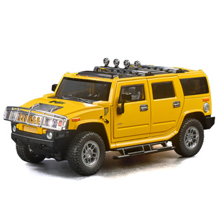 新款1:18悍马H2越野合金车模型大号车仿真声光儿童玩具摆件批