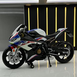 新款马珂垯合金1比12本田S1000RR摩托车滑行玩具车无声光模型摆件