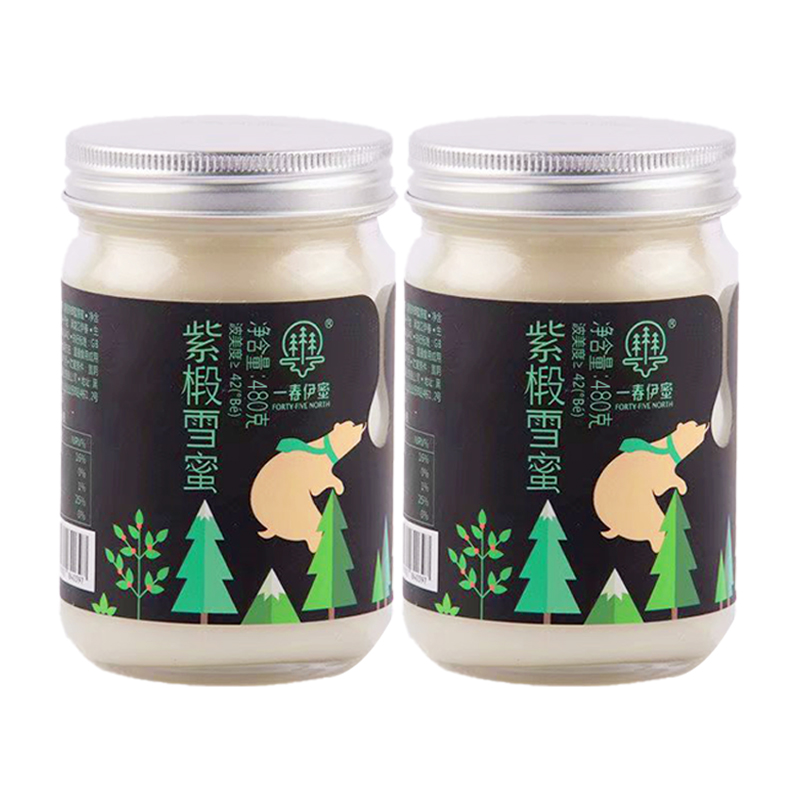 一春伊蜜椴树蜂蜜纯正天然雪蜜长白山野生东北黑蜂结晶白蜜480g