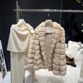 限量高品霜色獭兔毛 龙猫獭兔 贵妇横排奢柔翻领皮草