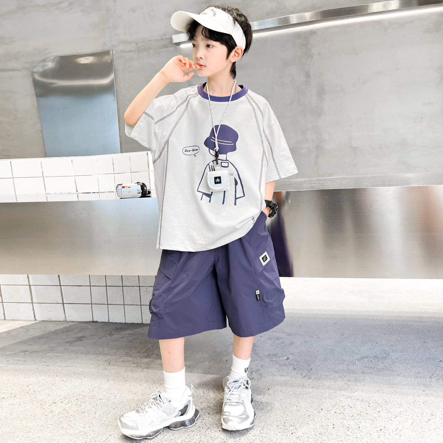 正品亲子儿童夏季宽松透气休闲服