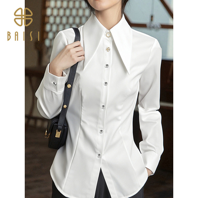 百丝法式设计感修身干练打底上衣女2025夏季薄款时尚气质通勤衬衫
