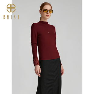 长袖 2025冬季 软糯糯修身 百丝气质温柔风半高领针织衫 上衣女 新品