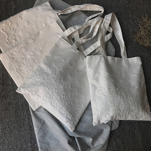 原创蕾丝帆布包 韩版女包百搭文艺学生手提单肩包森系拉链布袋子