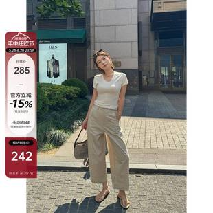 休闲气球裤 YANGLE_九分阔腿裤 高腰宽松梧桐裤 女夏薄款 2025年新款