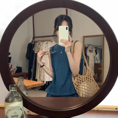 短裤上衣穿搭女新款设计感小个子夏装一整套两件套装森系牛仔背心