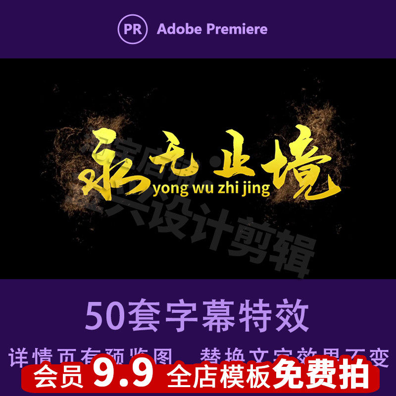 pr字幕特效视频标题文字文案素材模板字体效果代修改z003