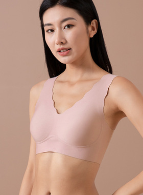 杜莎无痕无感软支撑果冻文胸背心式夏季薄款舒适美背半固定杯内衣