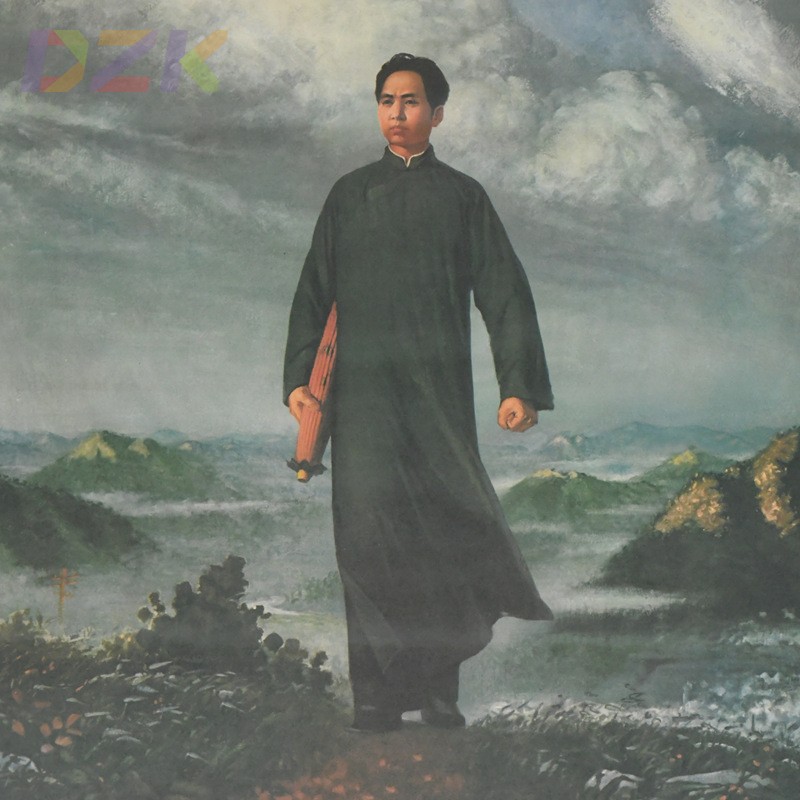 毛主席去安源画像 毛爷爷青年像海报宣传装饰画 红色时期收藏品.2