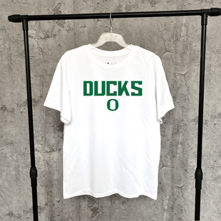 NCAA俄勒冈大学ducks鸭子美式篮球运动短袖t恤学生训练宽松半袖男