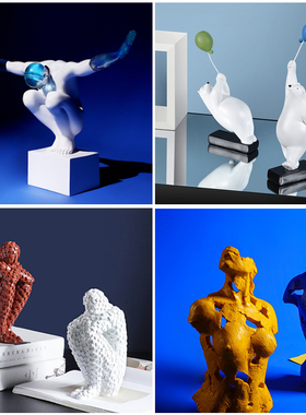 创意软装玄关人物轻奢风工艺品