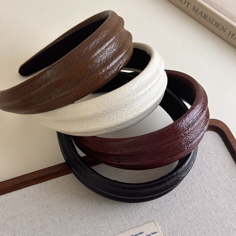 2025新款皮质高级感洋气时尚发箍女高颅顶显小头箍压发卡发捆头饰