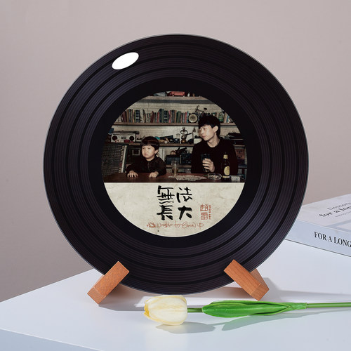 赵雷可定制黑胶唱片桌面摆件电视柜格子酒吧咖啡馆装饰物生日礼物