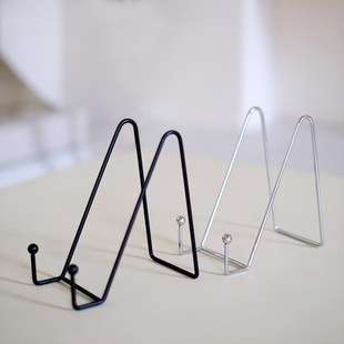 铁艺支架黑胶唱片圆形钟表支架收纳架桌面摆放架子ipad个性金属