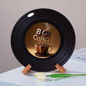 咖啡馆甜品店装 饰摆件黑胶唱片杂志架电视柜陈列摆件创意生日礼物