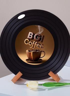 咖啡馆甜品店装饰摆件黑胶唱片杂志架电视柜陈列摆件创意生日礼物