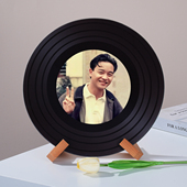 张国荣哥哥可定制高档玻璃黑胶唱片创意桌面新家装 饰摆件生日礼物