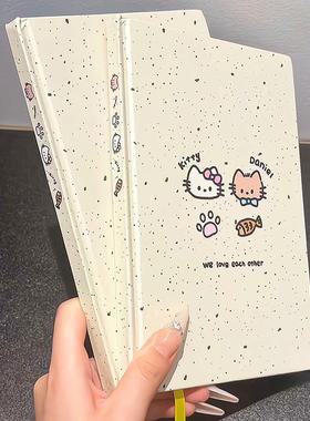 HelloKitty笔记本本子高颜值硬壳日记本凯蒂猫泼墨手账本卡通小众