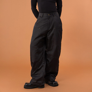 棉裤 弯刀休闲裤 男保暖宽松阔腿加厚廓形大口袋 防风裤 CLP黑色工装