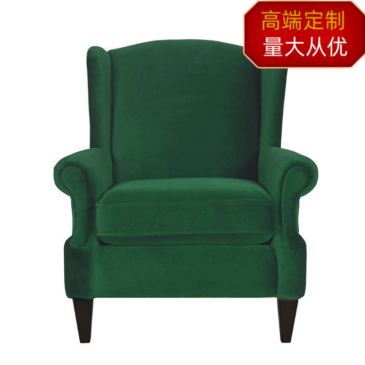美式经典款沙发椅深绿色实木布艺老虎椅舒服的单人沙发客厅椅子|ruв категории жилой мебели, места категории, Председатель класса, диван - от Buy2taobao.com для оказания профессиональной услуги покупки агента Taobao