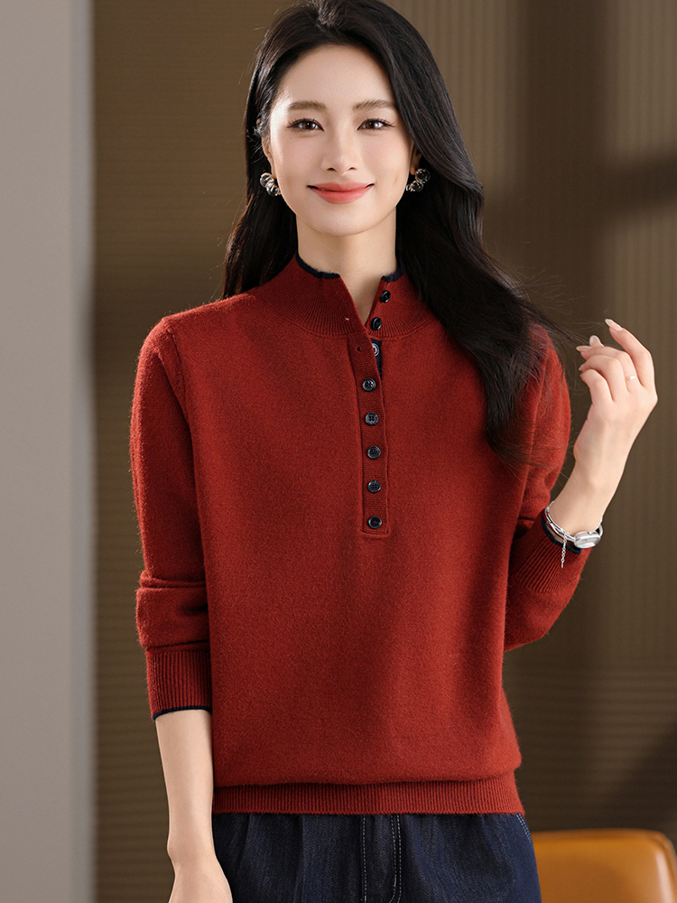 妈妈大码打底衫秋冬内搭显瘦遮肉洋气上衣2025新款半高领女士毛衣