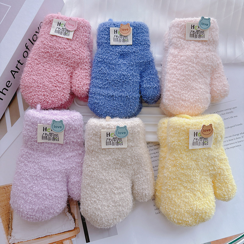 千慕莱幼儿加厚朋友全包连指手套