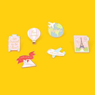 金属徽章可爱卡通别针饰品学生徽章背包配饰勋章 飞机创意胸针个性