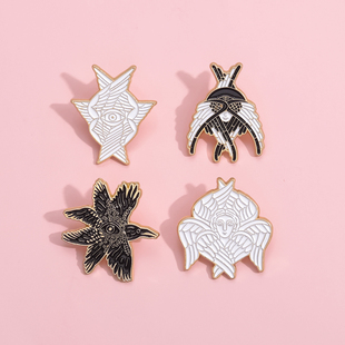 翅膀六翼天使设计感小众金属徽章别针配饰衣服包包装饰品勋章