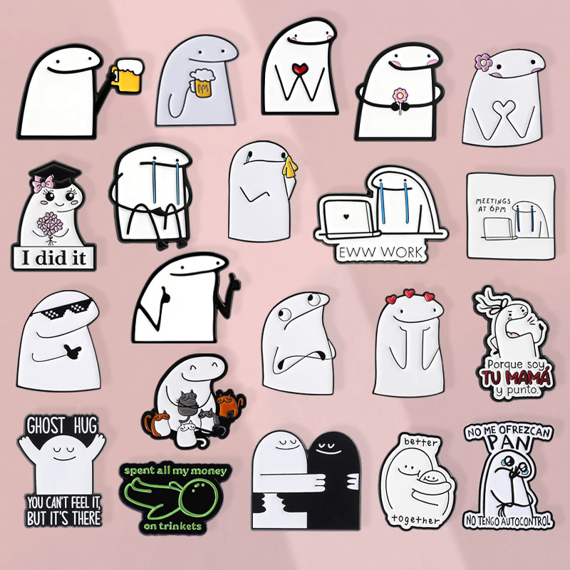 简约风表情可爱小人物胸针搞怪趣味个性服饰包包配饰扣针勋章