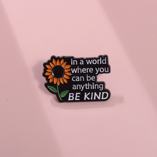 向日葵英文字母胸针可爱日系金属徽章个性 饰品别针配饰勋章 包包装