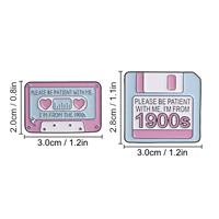 Nostalgic brooches, floppy disks, video tapes, magnetic tapes, fun text pins, retro collection badges from the 1990s thumbnail 4