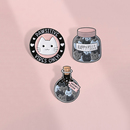 热烈 气氛英文短语可爱猫咪胸针金属徽章男女学生背包笔袋挂件