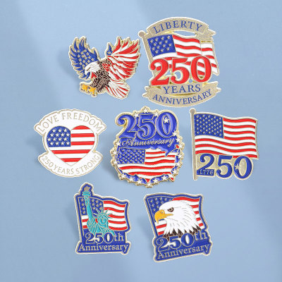 250th Anniversary 美国主题胸针独立日纪念珐琅别针节日礼物徽章