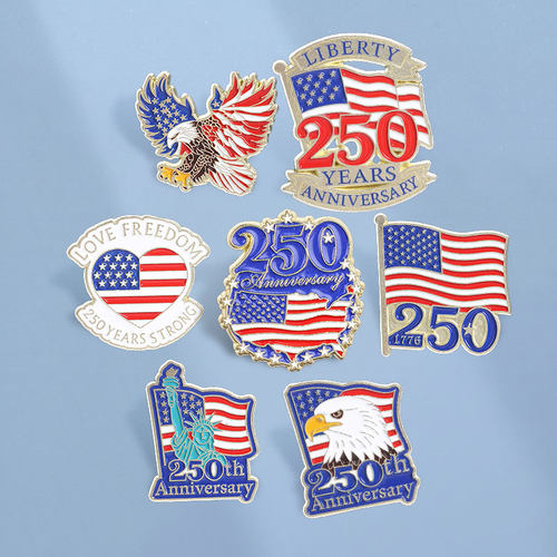 250th Anniversary 美国主题胸针独立日纪念珐琅别针节日礼物徽章