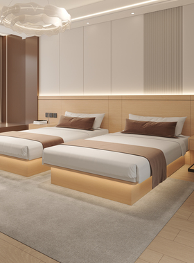 酒店专用床宾馆家具标间全套民宿客房双床全季五星级高端定制床箱